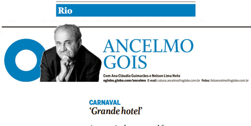 Hotéis Rio - O Globo (RJ) - Rio-AncelmoGois - 19-03.22